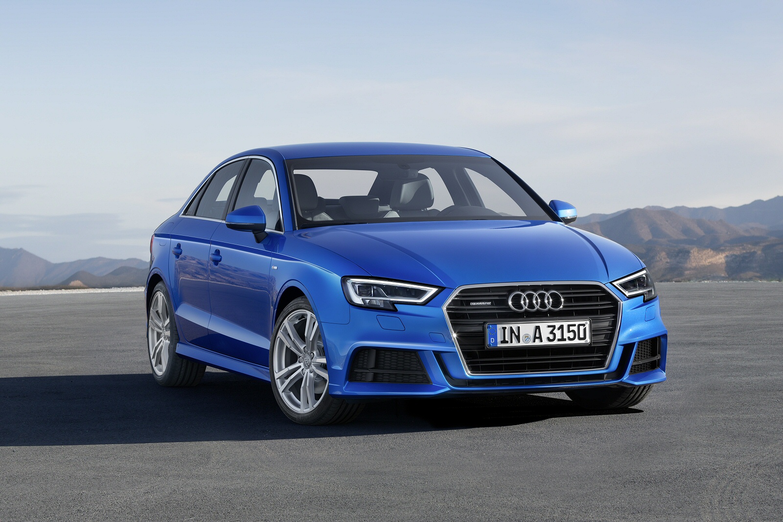 Best Vehicles For Personal Leasing Blue Audi A3 Saloon Off Road With Mountains In The Background