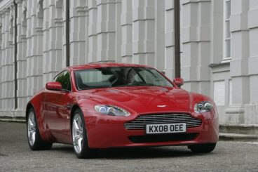 Aston Martin V8 Vantage front view parked