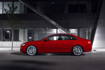 Audi A4 Saloon in red side profile