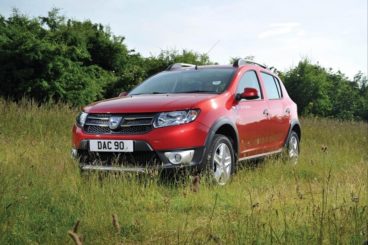 Dacia Sandero Stepway red paint in grass