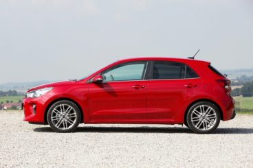 Kia Rio side view parked