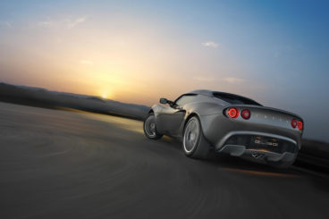 Lotus Elise back view sunset