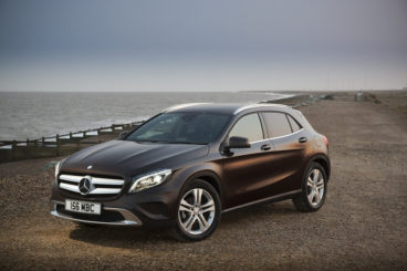 Mercedes GLA Class parked on pebble beach