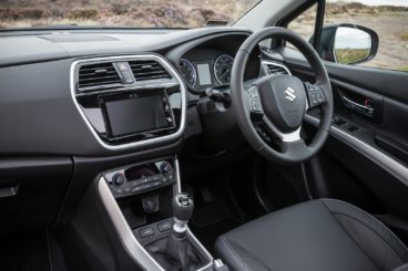 The black interior suzuki SX4 S Cross hatchback