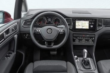 black interior of the volkswagen Golf SV Hatchback