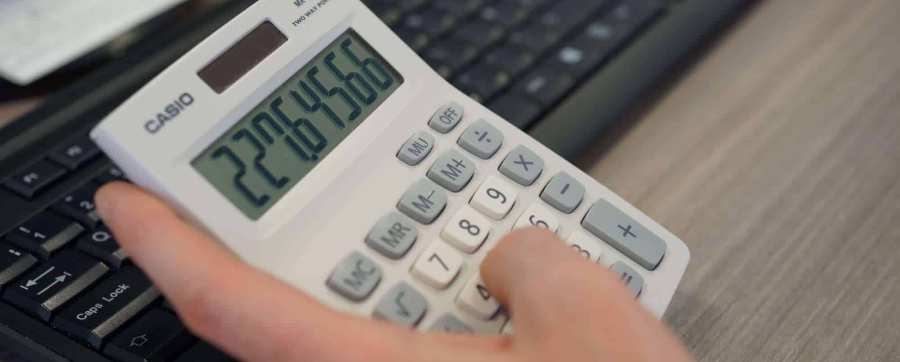 Person using calculator