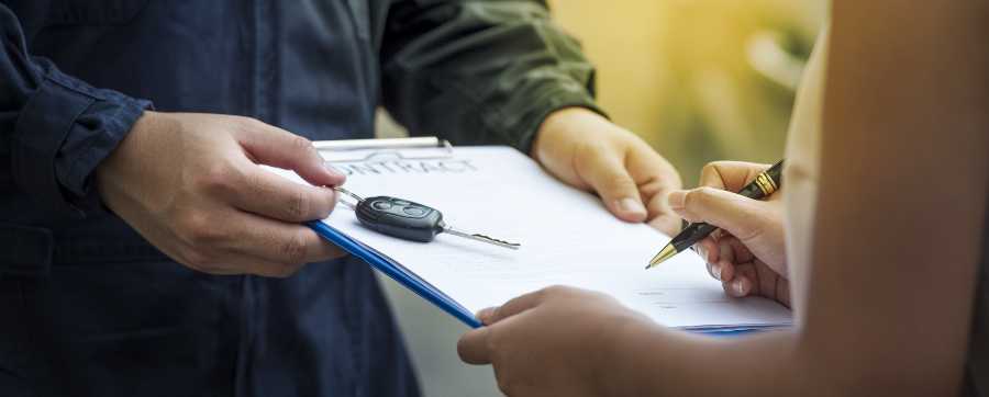 Delivery - Signing for a car