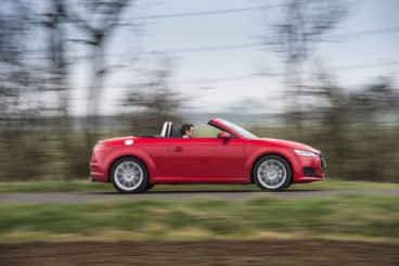 Audi TT convertible in red driving