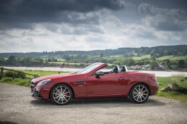 Mercedes-Benz SLC Roadster in red side profile