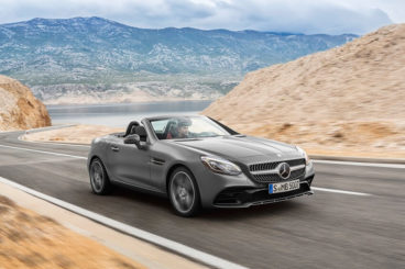 Mercedes SLC Roadster on the road