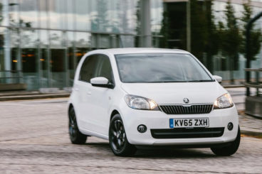 White skoda citigo driving