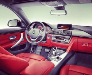 BMW 4 series grand coupe with red leather interior