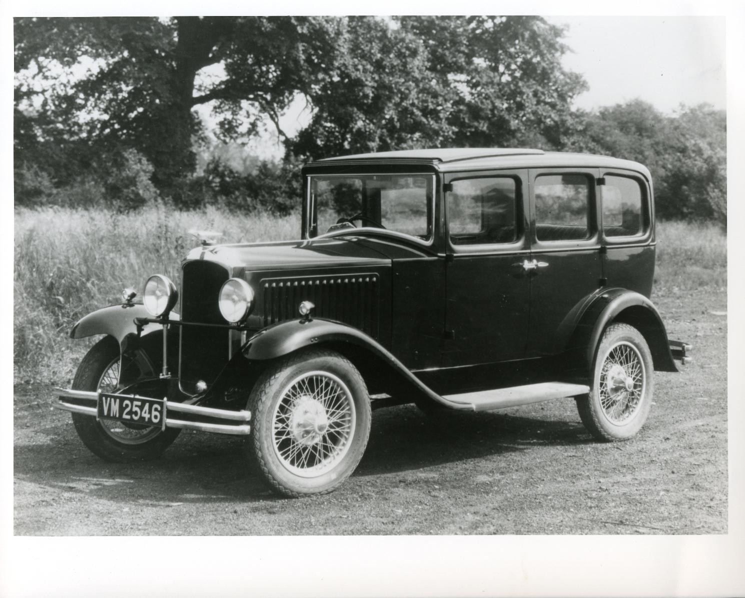 black and white photograph of a Vauxhall Cadet