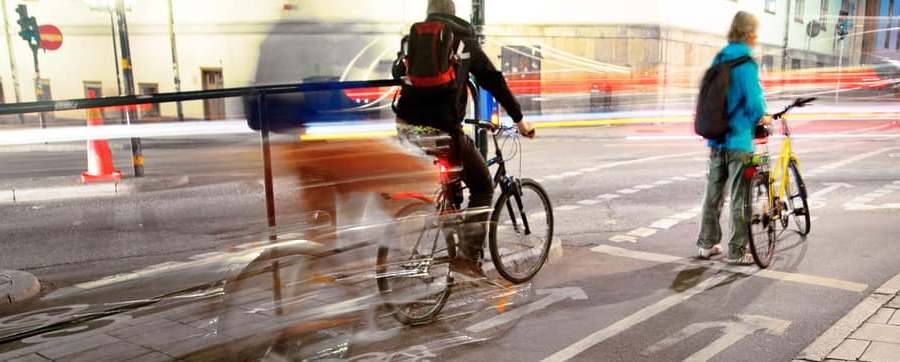 Cyclists using a cycle lane