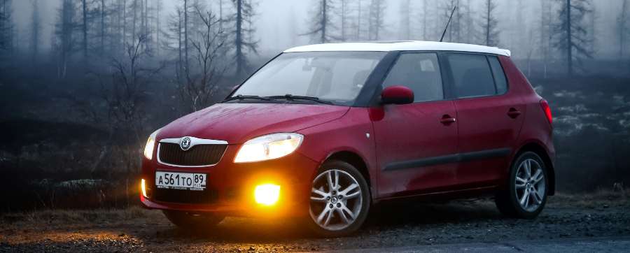 Car showing fog lights