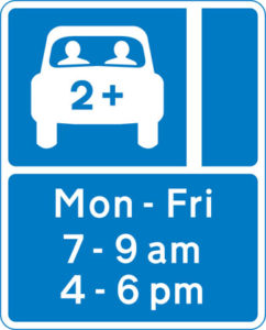 Lane Designated for High Occupancy Vehicles (HOV)