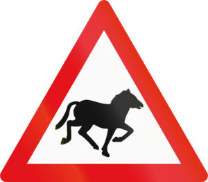 Wild Horses or Ponies Road Sign