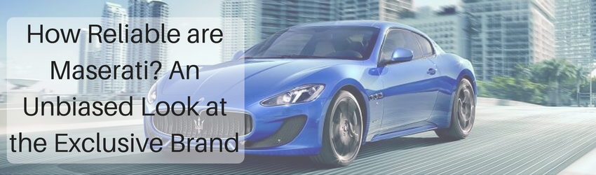 How Reliable are Maserati- An Unbiased Look at the Exclusive Brand title with blue Maserati driving on the road with the city in the background