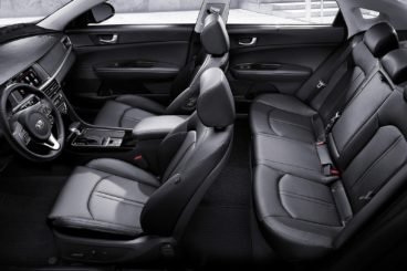 the black interior of the Kia Optima Interior