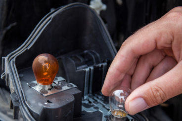 car bulb being changed