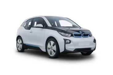 White BMW i3 on white background