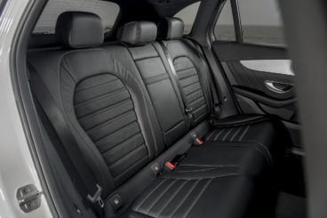 the black leather seats in the back of the mercedes-benz glc diesel estate