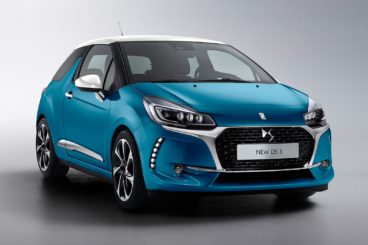 metallic blue DS3 isolated of grey and silver background