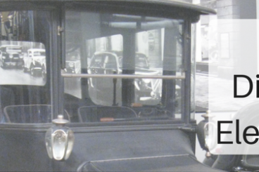 Who Discovered Electric Cars title with Detroit Electric car in the background
