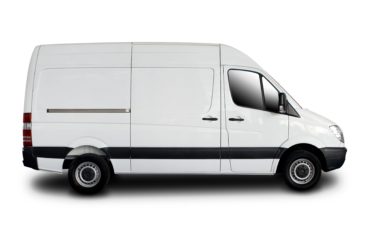 white van isolated on a white background