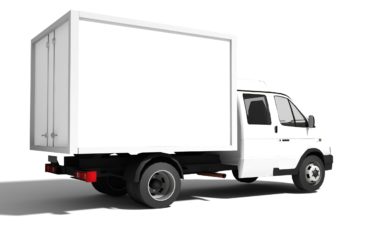 white truck isolated on a white background