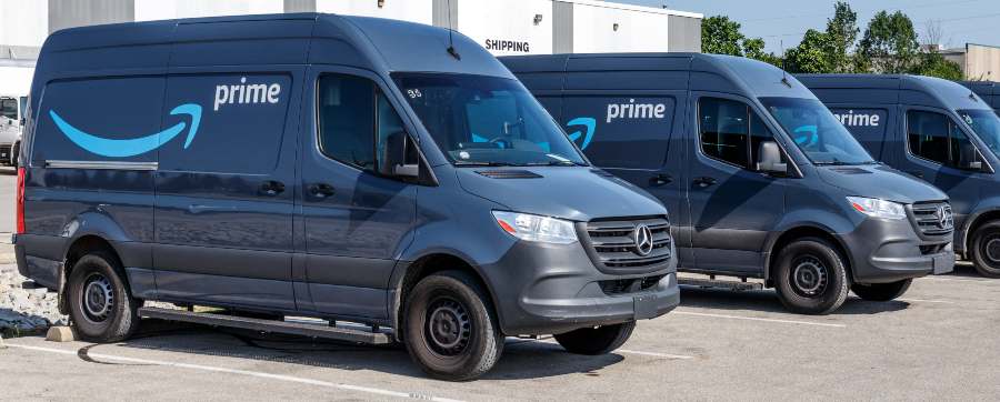 Fleet of Amazon vans