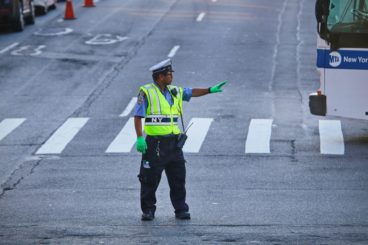 traffic officer controlling the traffic