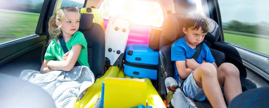 Road trip - Children arguing in the back of a car