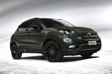a matte green fiat 500x isolated on a white background