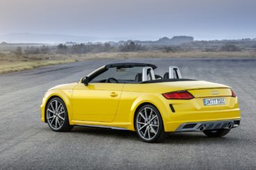 Yellow Audi TT Roadster rear view