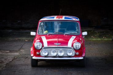 MINI Cooper with a Union Flag on the roof