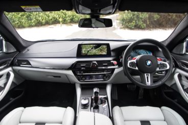 Interior view of the BMW M5 Saloon