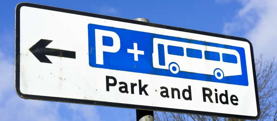 park and ride road sign