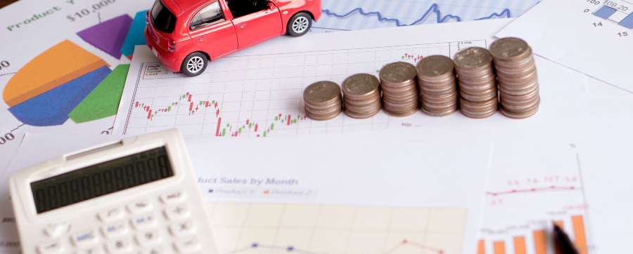 Money, car and calculator