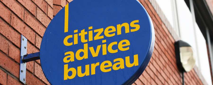 Citizens Advice Bureau sign - repayments