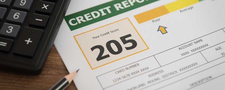Person's credit score print-out