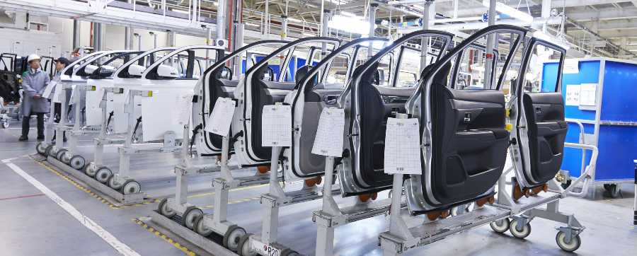 Supply chain - doors on the production line
