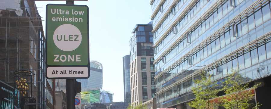 Clean Air Zone - ULEZ sign in the city