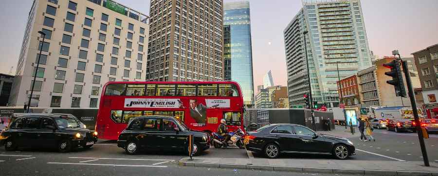 Vehicle broker - A row of London taxis