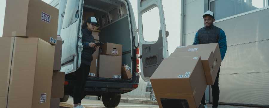 Image of man unloading a van