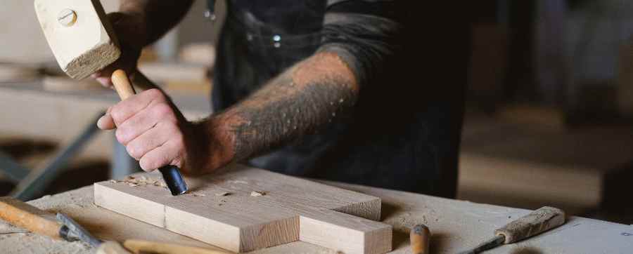 Carpenter working with his tools.