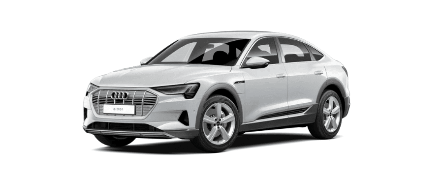 Technik trim of the Audi e-tron Sportback in the Glacier White exterior colour