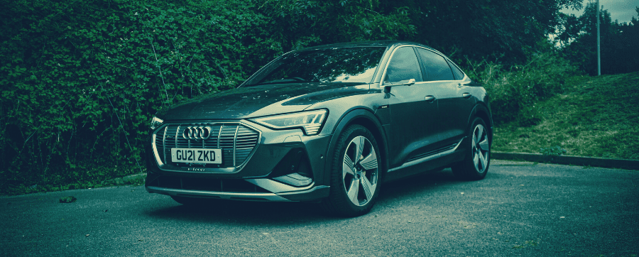 Audi e-tron Sportback parked in a carpark.