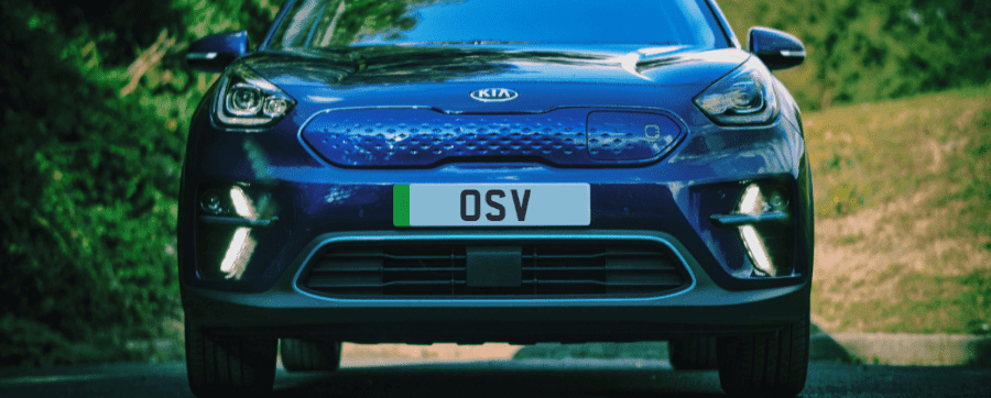 The front of the e-Niro, with an OSV numberplate