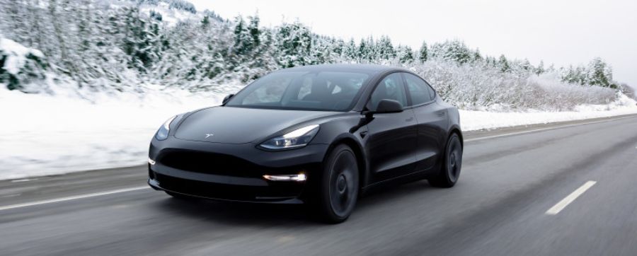 autonomous Tesla model 3 car